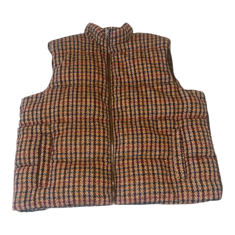 Old Navy Women’s Puffer Vest Unique Plaid Pattern Size XXL